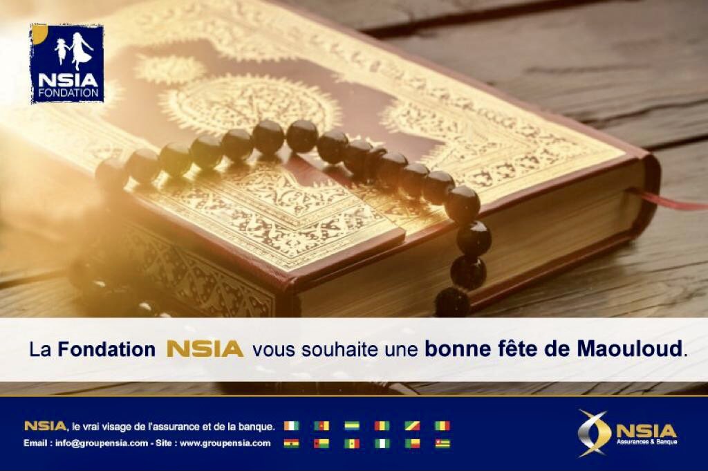NSIAFondation's tweet photo. Bonne fête de #Mahouloud a tous nos frères et soeurs Musulmans.
#nsiafondation 
#abidjan #cotedivoire 
#sinvestirpourunavenirmeilleur https://t.co/nEp69JKp4T