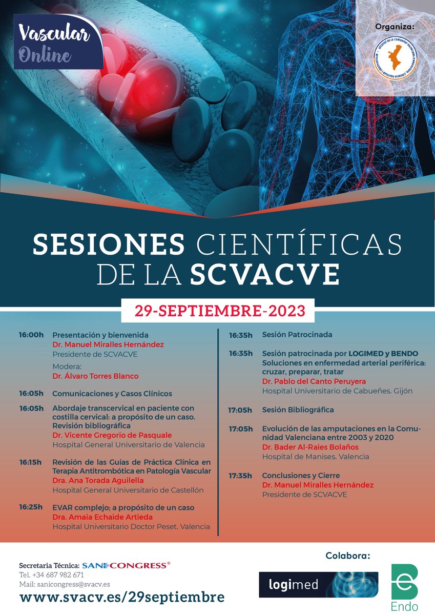 Sesiones científicas de la SCVACVE
#online
Más información 👇: svacv.es/29septiembre/p…