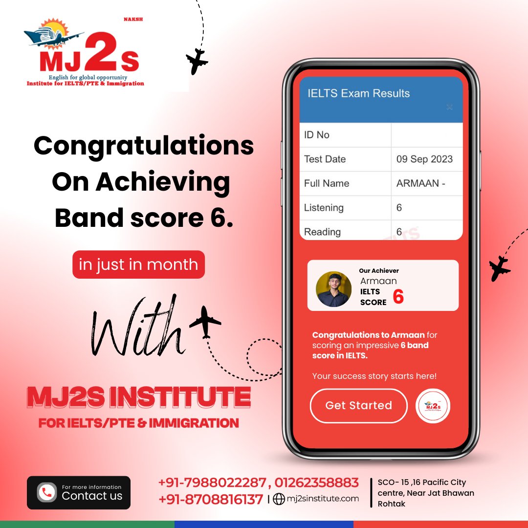 Congratulations Armaan on scoring 6band score in your IELTS exam result. We are happy for your success.

#ielts #abroadstudy #mj2s #higherstudy #sucessstory