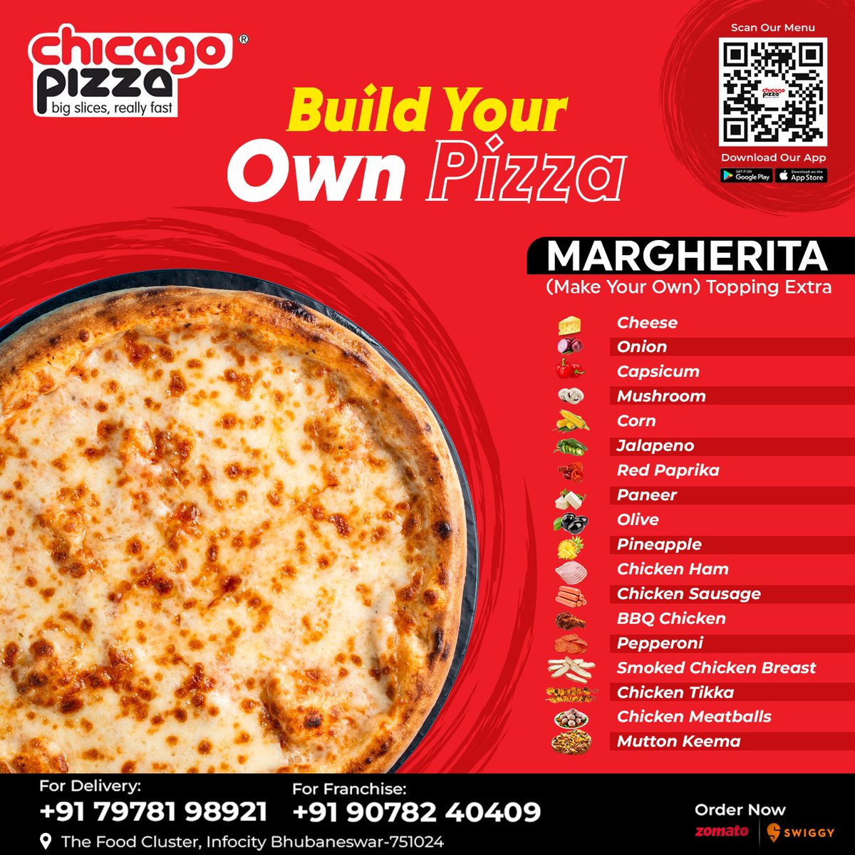 Come experience the difference and make your pizza your own.

#PizzaLovers #MargheritaPizza #BuildYourOwnPizza #PizzaParty #PizzaCreation #ToppingsGalore #PizzaPerfection #PizzaChoices #CustomPizza #DIYPizza