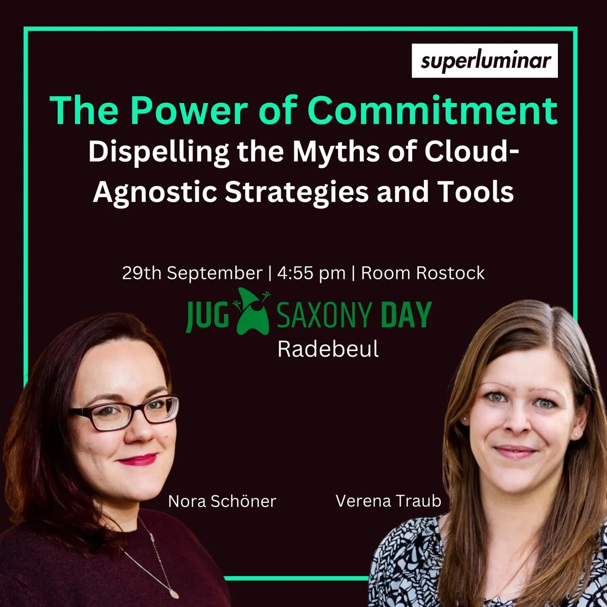 Ever wanted to know how good it can be to stick with your cloud vendor's services?
Then let's meet at <a href="/jugsaxony/">JUG Saxony</a> Day on 29th Sep (Fri)  👋🏻 @VerenaTraub and <a href="/wolkencode/">Nora Schöner @wolkencode@awscommunity.social</a> will show you what it will be in it for you when committing to your Cloud Vendor 🤭