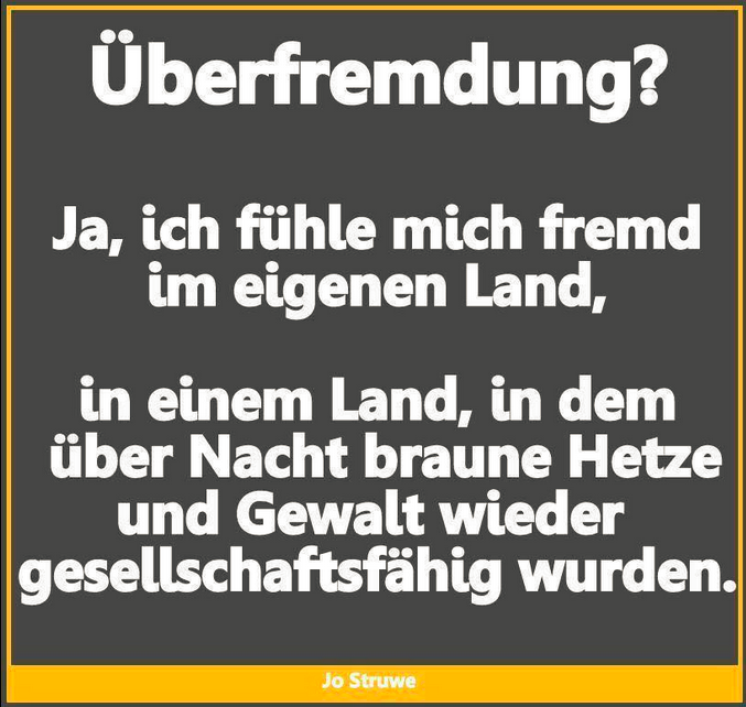 Die Überfremdung durch das Nazi-Braune Bedrohungsgeschwader, muss beendet werden...