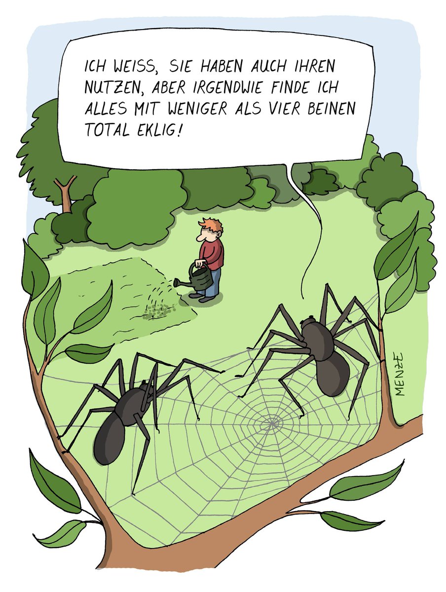 Und nur zwei Linsenaugen, bäh! Da hat man immer das Gefühl, nicht beobachtet zu werden. 

Kaffee durchs Netz schicken: paypal.me/Cartoostrophal bzw.  steadyhq.com/de/cartoostrop… 

#arachnida #spinnentieren #Netzspinnen