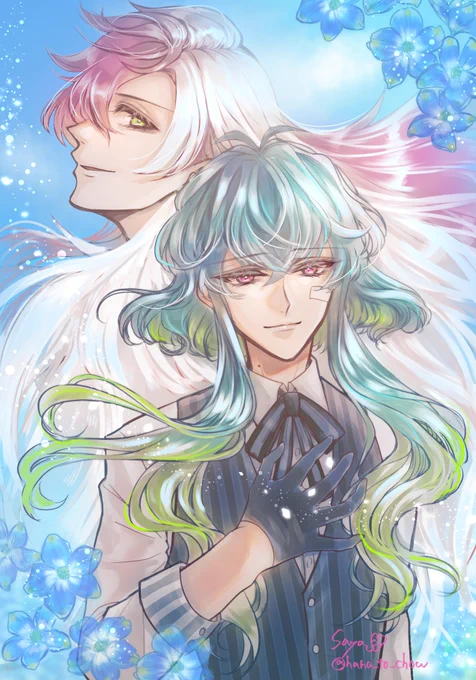 以前相互さんと線画塗り交換させていただいた時に描いた私の線画をちょっと手直しして、自分でも塗ってみたいつか塗ってみたいと思ってたのと最近くんをよくTLでお見かけするので触発されて… 
