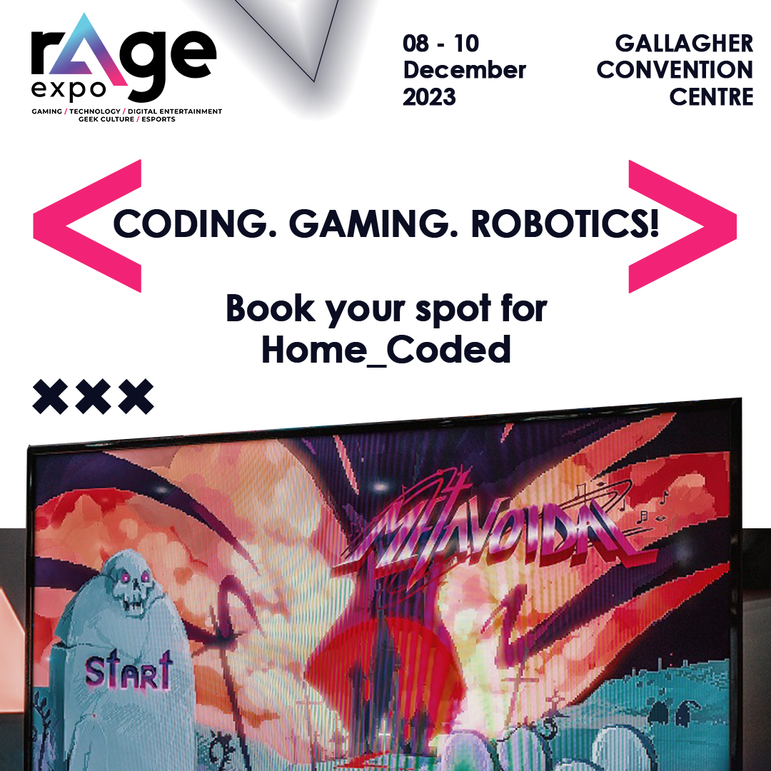 rAgeExpo's tweet photo. Dive into a pixelated world where passion meets controllers. 🎮 Home_Coded: An expo zone for local devs to showcase gaming, coding, and robotics talents. 🕹️ Save the date for rAge Expo's gaming magic! Get tickets: https://t.co/gXqAp6PUM7.
#HomeCoded #rAgeExpo2023 https://t.co/5XP7xx693Y