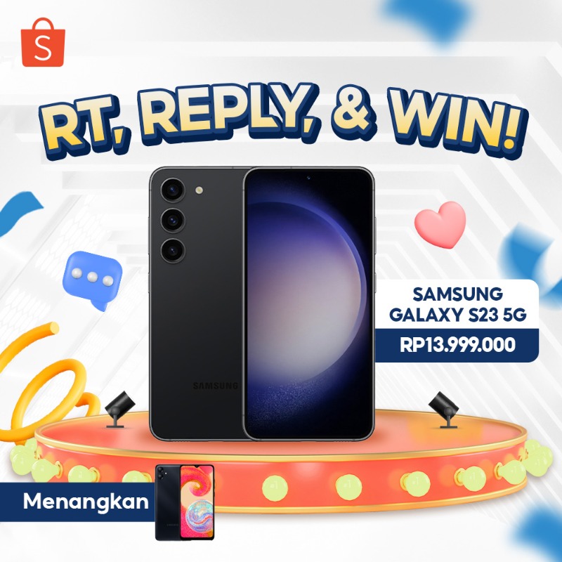 ShopeeID's tweet photo. ✨ GIVEAWAY SAMSUNG SMARTPHONE✨

Hari ini mimin mau GIVEAWAY Samsung A04e nih!

Caranya:
- FOLLOW @ShopeeID 
- RT &amp; LIKE tweet ini
- KLIK banner di bawah ini
- REPLY warna Samsung Galaxy S23 5G yang kamu mau + alasan kenapa kamu mau dapet Samsung smartphone! 🧡

GOOD LUCK! 😆