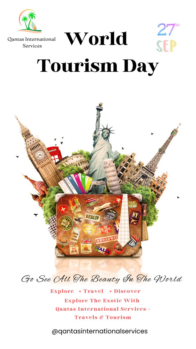 qantas_services's tweet photo. Warm Greetings on World Tourism Day!
May your travels be filled with wonder and excitement.
May the tourism industry continue to grow and flourish.
Enjoy your travel destinations with Qantas International Services -Travels and Tourism.
#myuae #uaefashion #uaelife #uaebloggers https://t.co/vUvp1Q1vcL