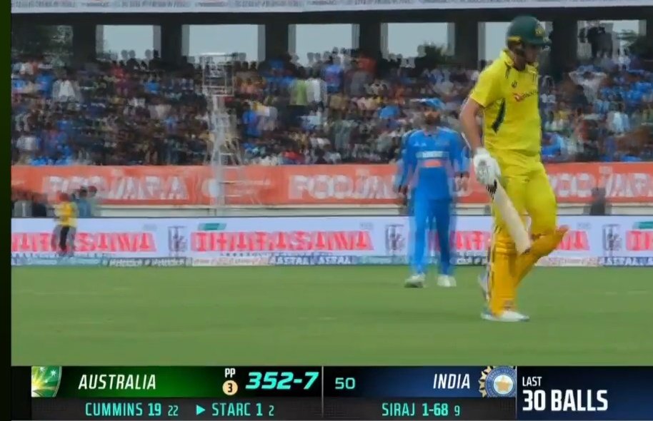 ALISABI70349447's tweet photo. Australia put a good total 352-7.
50s for #MitchellMarsh #stevensmith #marnuslabuschange #Australia #Rajkot #BoomBoom #ViratKohli #RohitSharma #INDvsAUS https://t.co/gq7zizLpFf