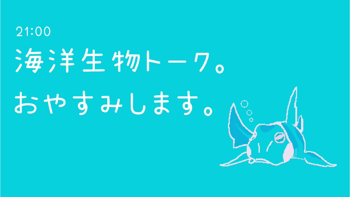 今日はちょっと色々忙しく、海洋生物トークはお休みします🙏