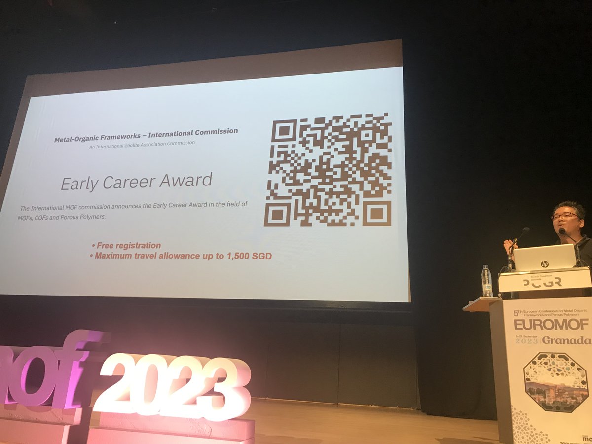 Great to see the announcement of <a href="/9thMOF2024/">MOF2024</a> , submit your application for the early career award in MOFs for 2024!