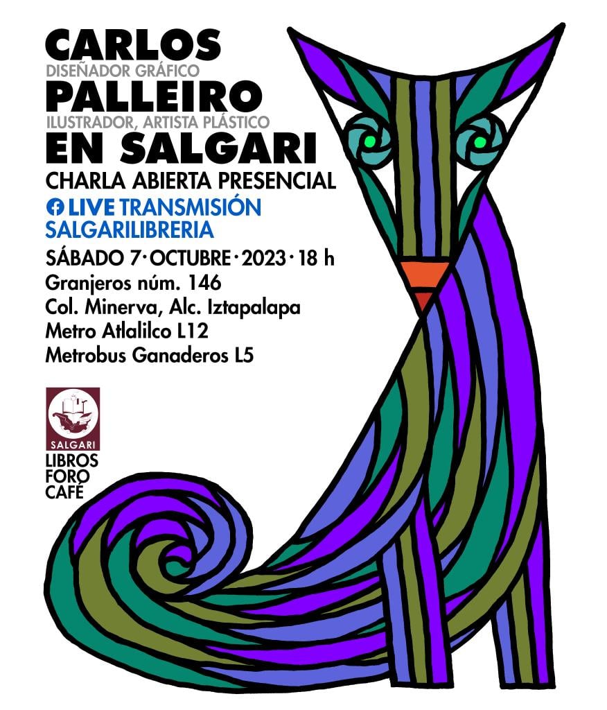 Nos visitará el Carlos Palleiro y hablaremos sobre su mirada del arte y su trayectoria, sobre el acto político de crear. Están todas y todos invitados a presenciar esta charla y ver a Palleiro dibujar ante nuestros ojos. 
El dibujo se rifará el dia del evento. ¡Les esperamos!