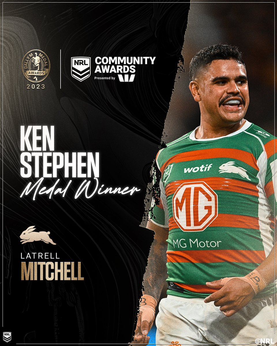 Latrell Mitchell is the winner of the Ken Stephens Medal – Man of the Year, presented by Westpac.
