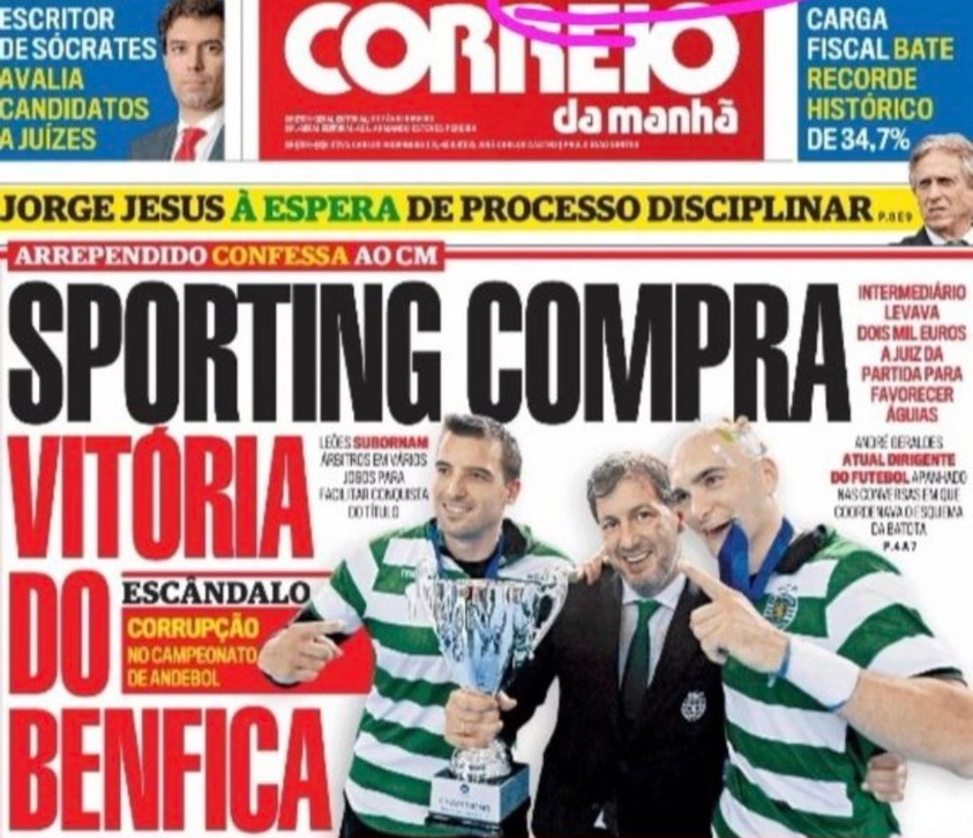 BrunodC72's tweet photo. Esta foi capa CM no dia do ataque a Alcochete
"CASHBOLA"
1. CM pagou ao "arrependido" pela "confissão"
2. Não fui envolvido no processo
3. Todos foram ontem ilibados pelo tribunal
4. A CM teve "exclusivo" do ataque Alcochete cujas imagens foram utilizadas pelo tribunal
VERGONHA! https://t.co/I7s75vRLnW