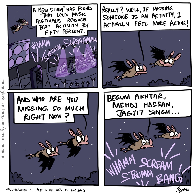 RGSustain1's tweet image. Bats talk about ghazals.

By Green Humour @thetoonguy

#bats #echolocation #greenhumour #wildlifecomic #comics #roundglasssustain #explore
