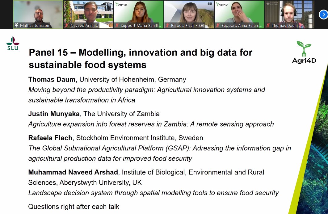 Live Now 🔴Agri4D Conference

Ready for Presentation on "Landscape Decision System to ensure food security ......"
slu.se/en/collaborati…

#Agri4D #Agriculture #ClimateChange #NetZero <a href="/IBERS/">Davide Bersi</a> <a href="/SIANIAgri/">SIANI</a> <a href="/mattiasjonsso14/">Mattias Jonsson</a> @_SLU #FoodSecurity