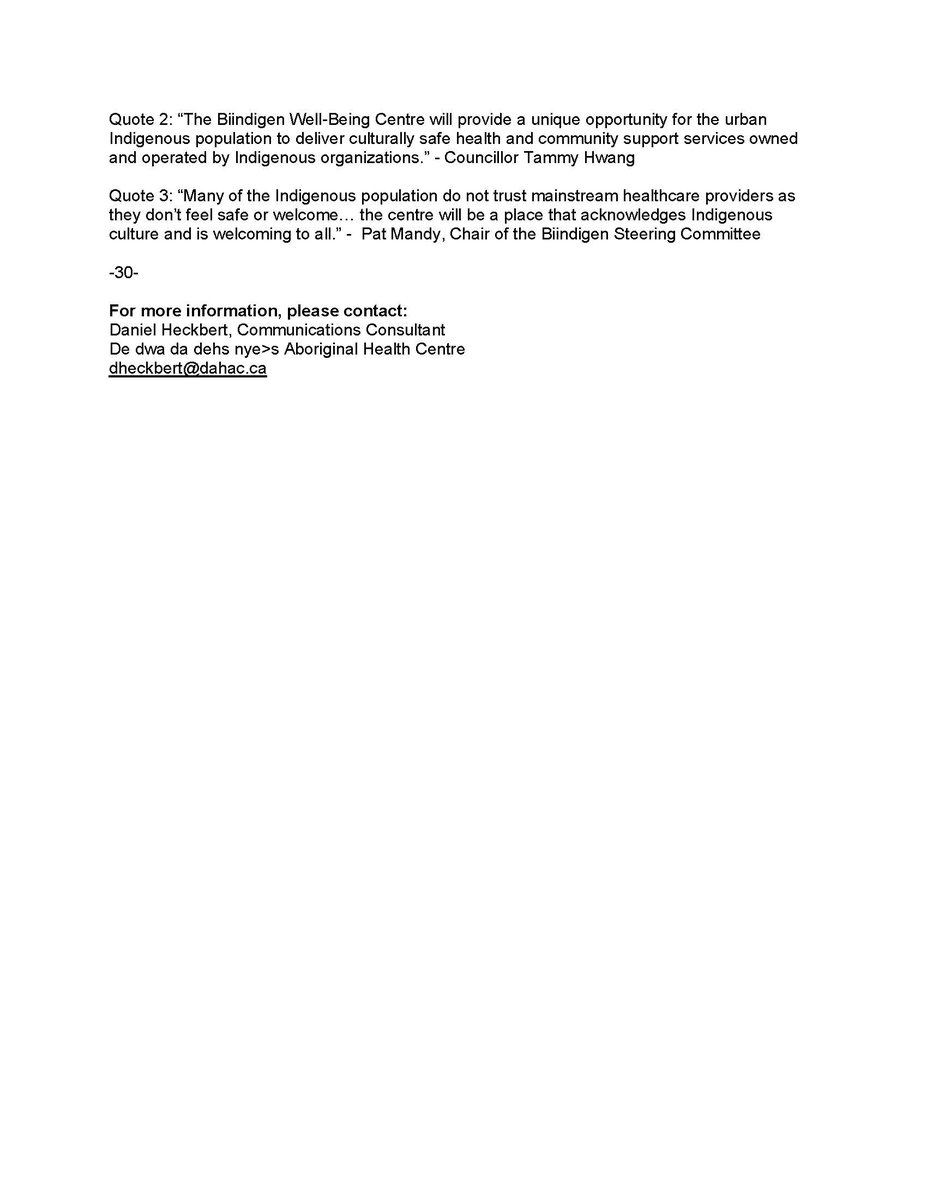 De dwa da dehs nye's (@_dahc_) on Twitter photo We're thrilled to announce that we will be holding a ceremonial signing of an Agreement of Purchase and Sale with the City of Hamilton!  Join us Tomorrow, September 28th from 4:00pm - 7:00pm at 785 Britannia Avenue in Hamilton, the future home of the Biindigen Well-Being Centre! We're thrilled to announce that we will be holding a ceremonial signing of an Agreement of Purchase and Sale with the City of Hamilton!  Join us Tomorrow, September 28th from 4:00pm - 7:00pm at 785 Britannia Avenue in Hamilton, the future home of the Biindigen Well-Being Centre!