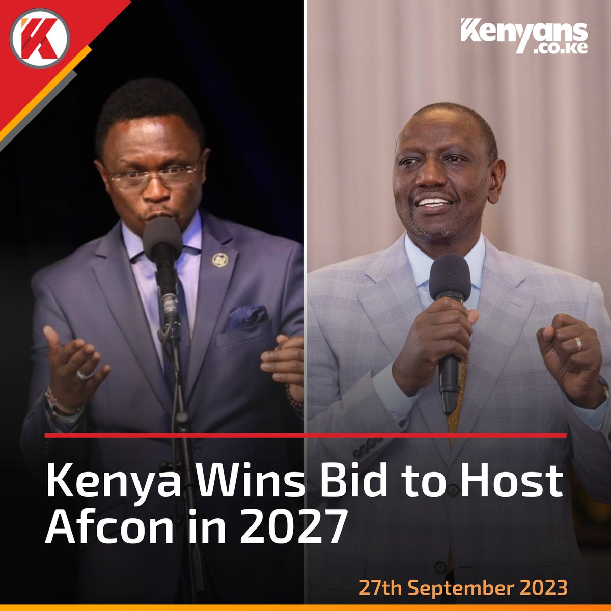 BREAKING NEWS: Kenya wins bid to host Afcon in 2027