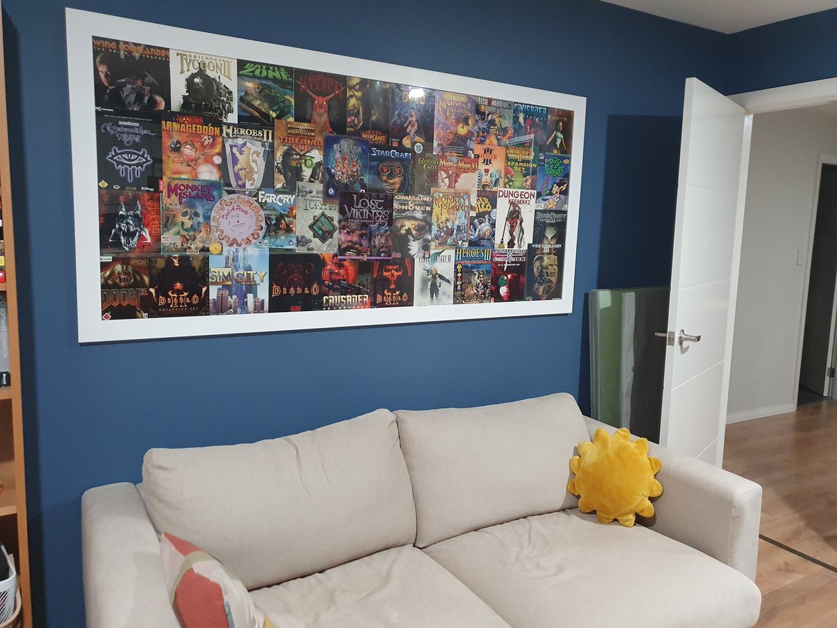 My shrine to the video games of my youth is finally up on the wall of my study. Which of those have you played? 😄