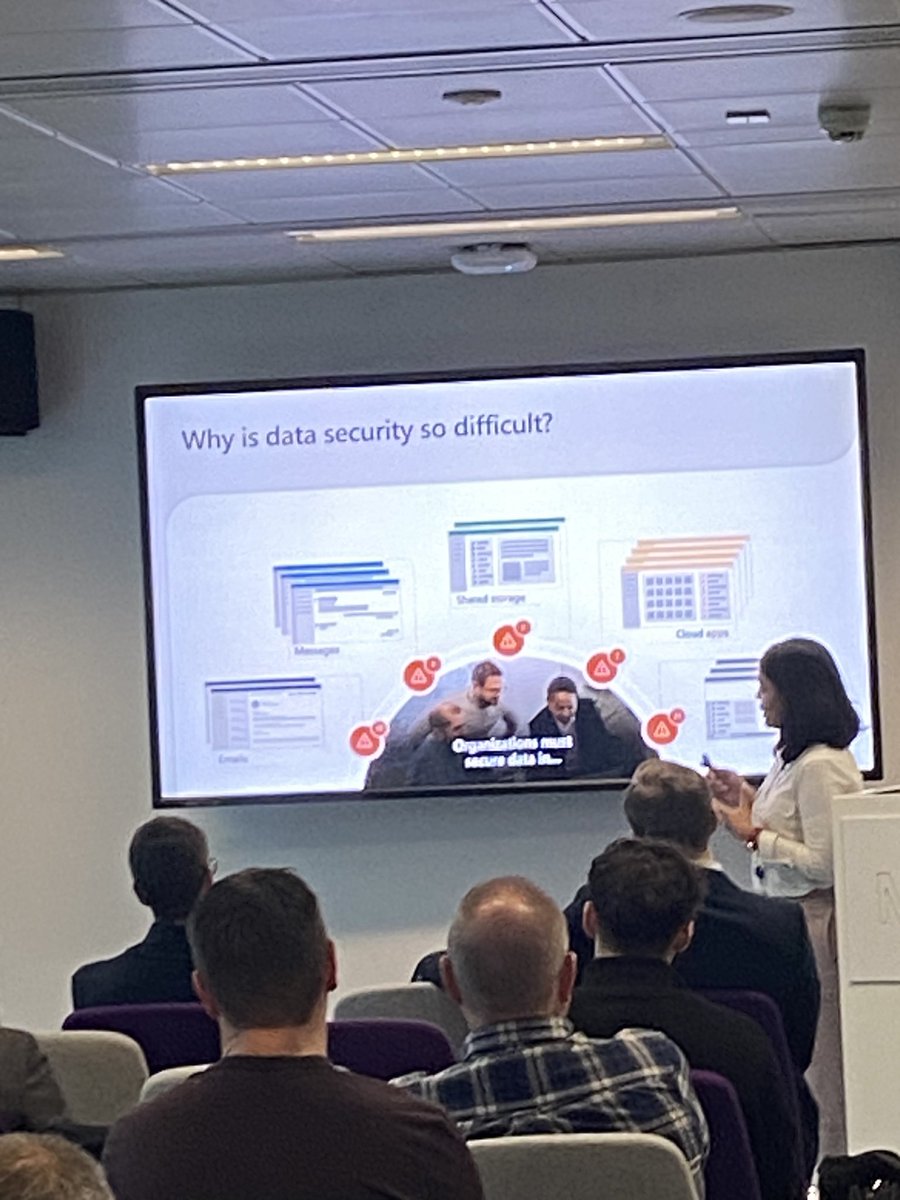 At the <a href="/Microsoft/">Microsoft</a> security even in Edinburgh- securing data is a massive challenge with data stored in so many different places … end user &amp; tech challenge