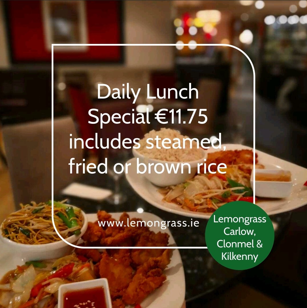 Daily Lunch Special 🎉🤤 our special today is Stir Fried Chicken with Garlic &amp; Chilli Sauce €11.75

Book your table here lemongrass.ie 

#Lemongrass #Carlow #Clonmel #Kilkenny #AsianCuisine #lunchspecial #stirfry #healthyspecial