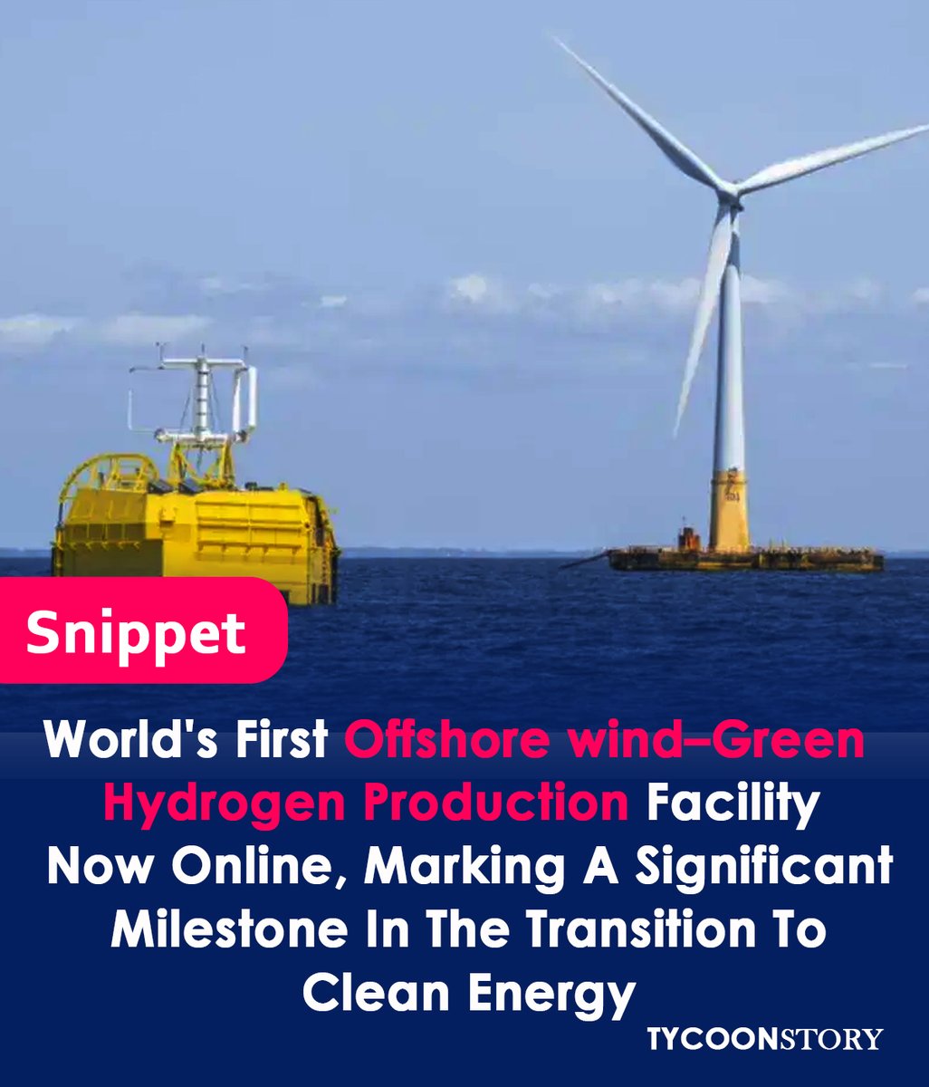 The First Offshore Green Hydrogen Generating Facility In The World Is Currently Operational.
#OffshoreGreenHydrogen #GreenHydrogen #WorldFirst #RenewableEnergy #CleanEnergy  #EnergyTransition #HydrogenEconomy #PilotProductionFacility #Electrolysis