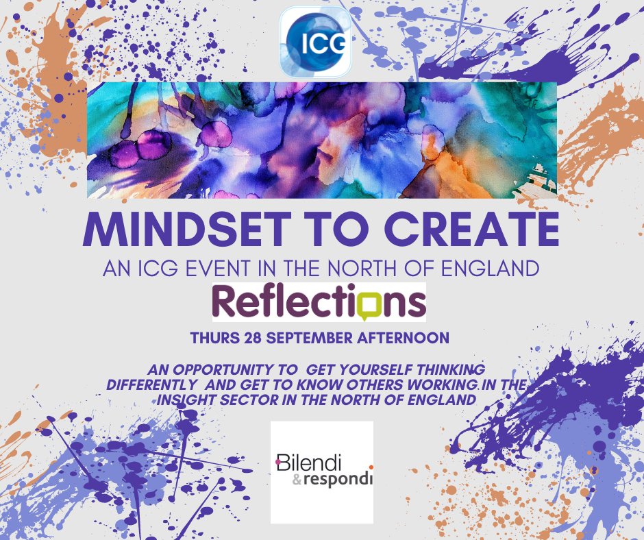Based near Manchester? Join us tomorrow 28th, to explore how to bring creativity into professional lives.
An inspiring, warm, enlightening afternoon and a great opportunity to meet others 
Totally FREE
theicg.co.uk/event/mindset-…
#Creativity #collaboration #inspiration #Manchester