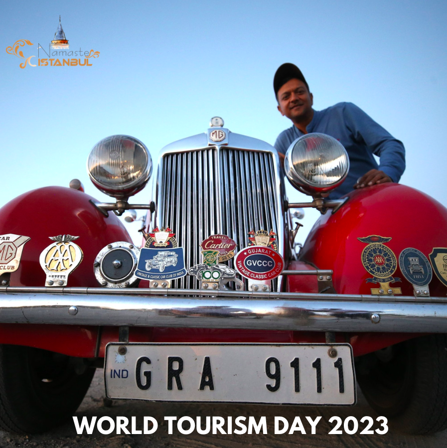 NamasteIstanbul's tweet photo. 50-year-old Thakore embarked on his remarkable voyage from #Ahmadabad on Aug. 12. After which he traveled to #Dubai via maritime route and traversed Iran before entering the scenic landscapes of #Türkiye, where he made a stopover in #Cappadocia.

#WorldTourismDay https://t.co/IKiulHIYrM