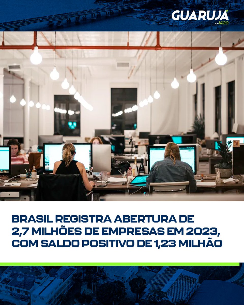 De janeiro a agosto deste ano, o Brasil testemunhou a abertura de 2,716 milhões de novas empresas, resultando em um saldo positivo de 1,23 milhão devido ao fechamento de 1,47 milhão de empresas durante os primeiros oito meses do ano.
