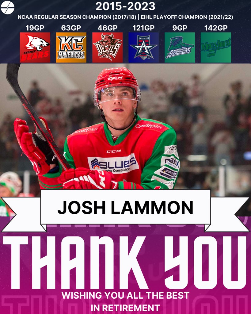 dailyeihl's tweet photo. After 8 years in the game former Cardiff Devil and EIHL playoff champion Josh Lammon has announced his retirement from professional hockey. We wish him all the best in his future career https://t.co/JAu0n4KFaO