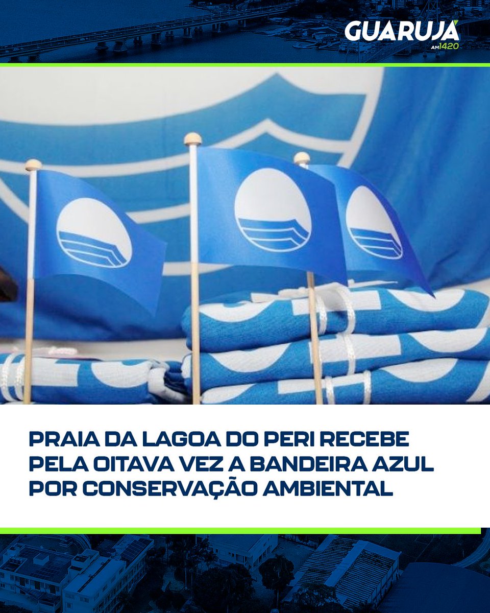 A praia da Lagoa do Peri, oi agraciada pela oitava vez com a Bandeira Azul, um prestigioso reconhecimento que celebra as iniciativas de recuperação e conservação de ambientes naturais, destacando a qualidade da água e a balneabilidade.