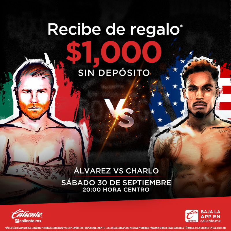 calientesports's tweet photo. ¡Cada vez falta menos para la pelea de Alvarez vs Chorlo!!! 🥊💥

Regístrate en Caliente mx y recibe $1,000 SIN depósito para tu primera apuesta!🤑