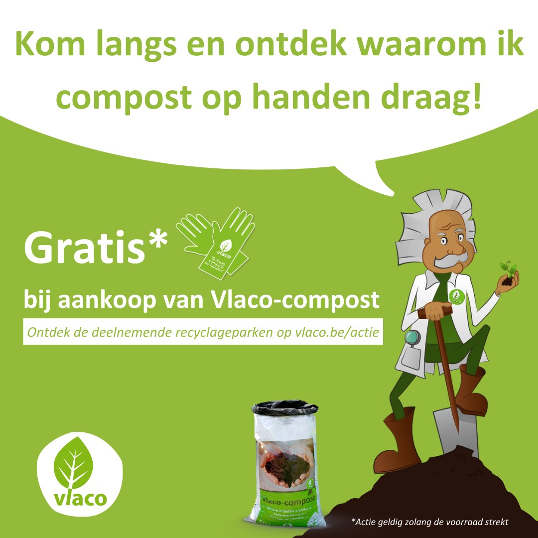 Enkele goede redenen om in het najaar compost te gebruiken? Die ontdek je hier: vlaco.be/nieuws/compost… 🍁 Nog een reden om nu Vlaco-compost te kopen? Je krijgt er in oktober een gratis paar tuinhandschoenen bij! Ontdek de deelnemende recyclageparken via vlaco.be/actie