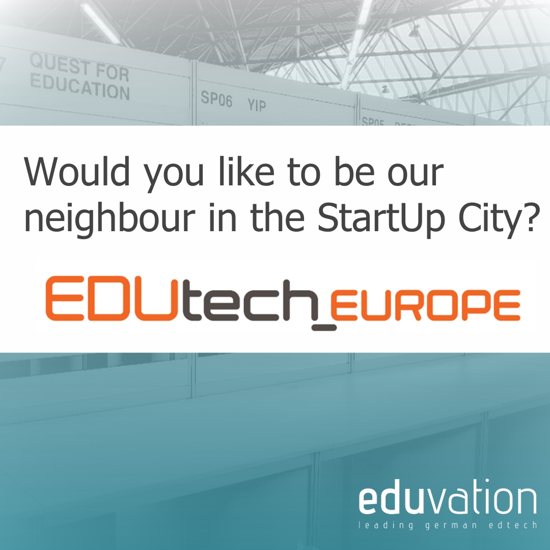 🤩 Join us at EDUtech_EUROPE in Amsterdam from the 10th to the 12th of October, 2023!
Some last spots are still available and there is still time to join as an exhibitor.
Apply here: ow.ly/wYPl50PQ6Sw

👋 Zie je later 👋

#LeadingGermanEdTech
#InnovateEducation
#EdTech
