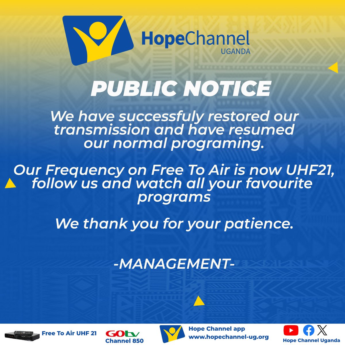Hope Channel Uganda (@hopechannelug) on Twitter photo 
