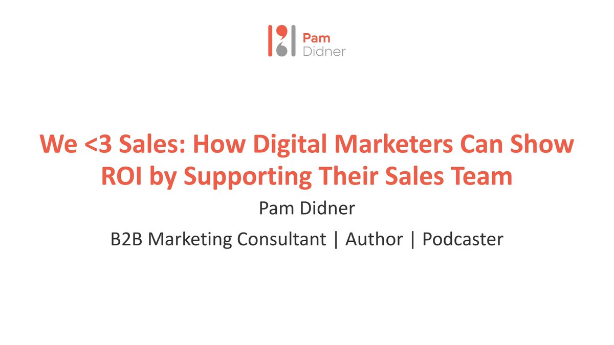 I'm excited about today's #CMWorld session! ⏲️ Join me from 11:20 am to 12:00 pm, Room 152A, to learn how digital marketers can support their sales team and show ROI. Feel free to say hi on the show floor or the CM App. @cmicontent