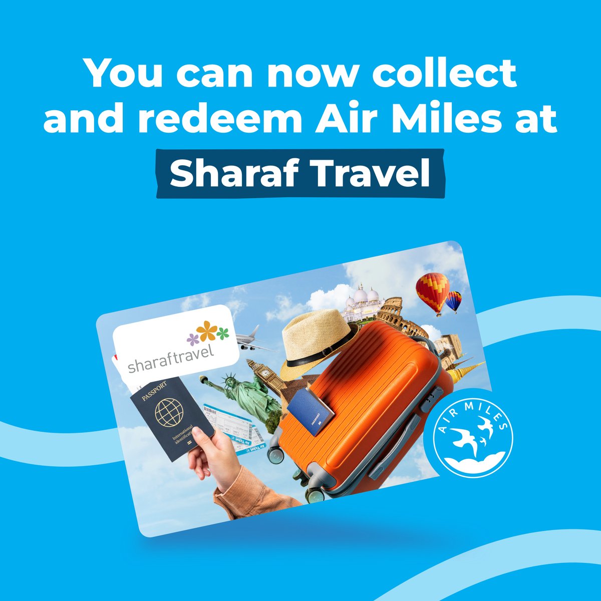SharafTravel's tweet photo. Amazing news, you can now collect and redeem Air Miles at Sharaf Travel! ✈️

Planning your next trip? Contact Us for flights, insurance, hotel bookings and holiday packages tailor-made just for you!

#AirMiles #AirMilesME #AirMilesapp #SharafTravel https://t.co/AM9llVSy7N