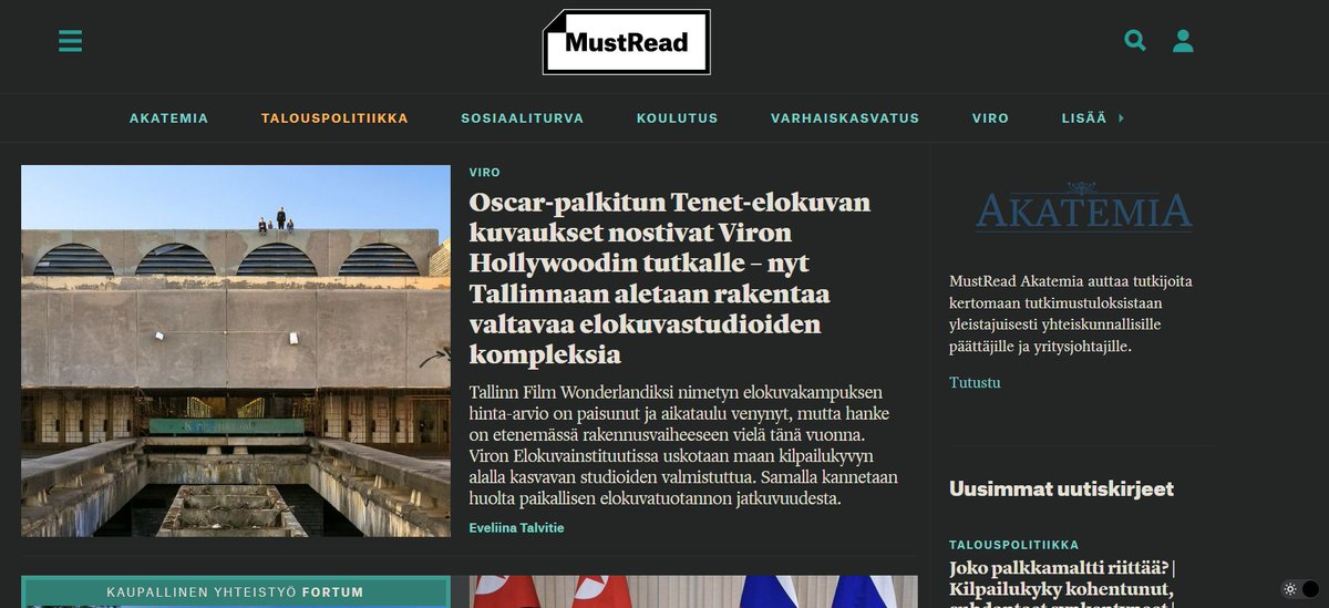 Syksy saa, illat pimenevät ja niin tekee halutessasi myös MustRead.fi! Tumman tilan saa nyt käyttöön sivun oikeassa alareunassa olevalla valitsimella ☀️/🌙 Kiitos lukijallemme, joka antoi palautetta aiheesta! 💡