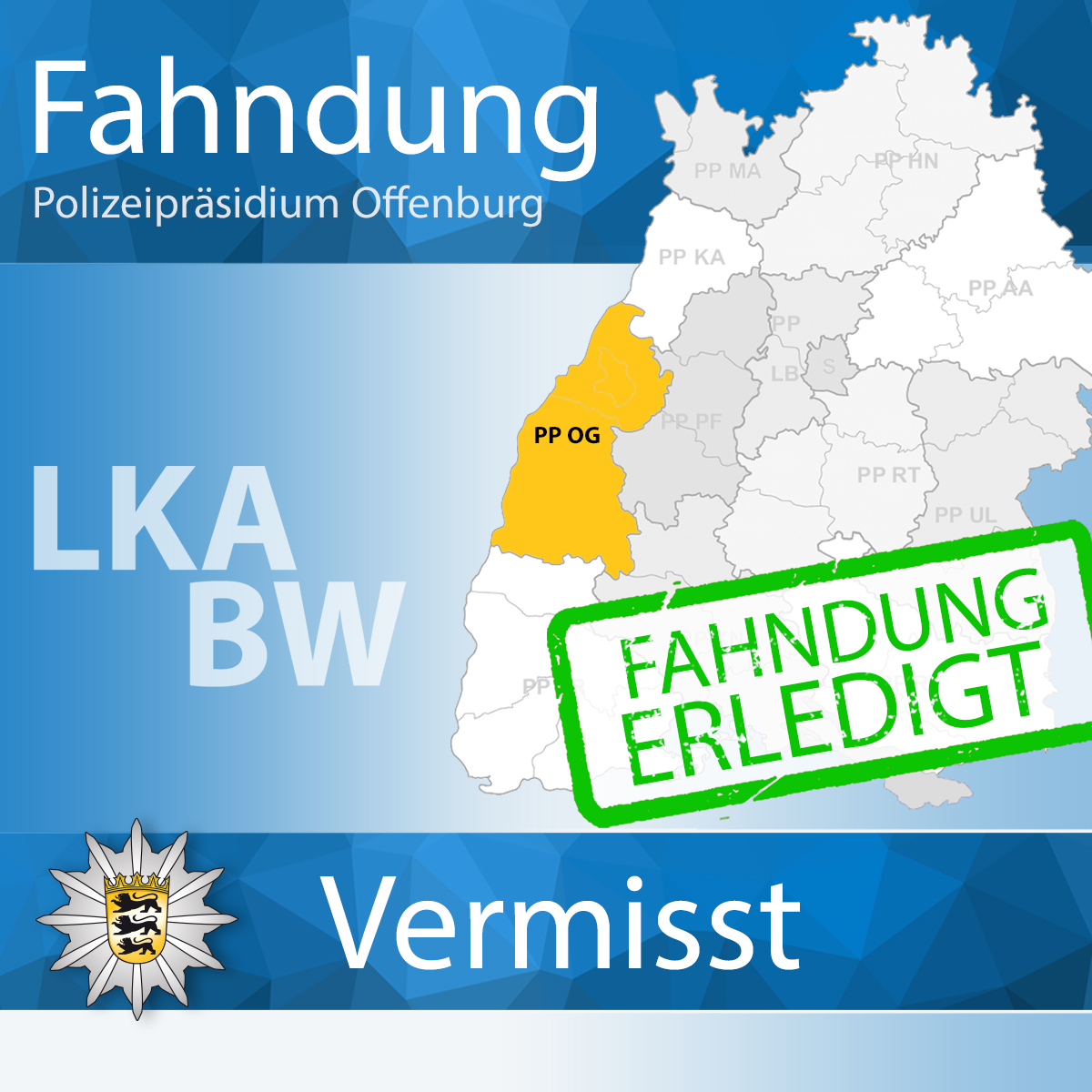 LkaBaWue's tweet image. #Update zur #Vermisstenfahndung aus #Lahr 📷 +++
Wie unsere Kolleginnen und Kollegen der #Polizei Offenburg berichten, konnte die vermisste Jugendliche Jacklynn F.  wohlbehalten angetroffen werden.
Vielen Dank für Eure Unterstützung. 📷
Euer #LKABW #BereitfürSicherhei