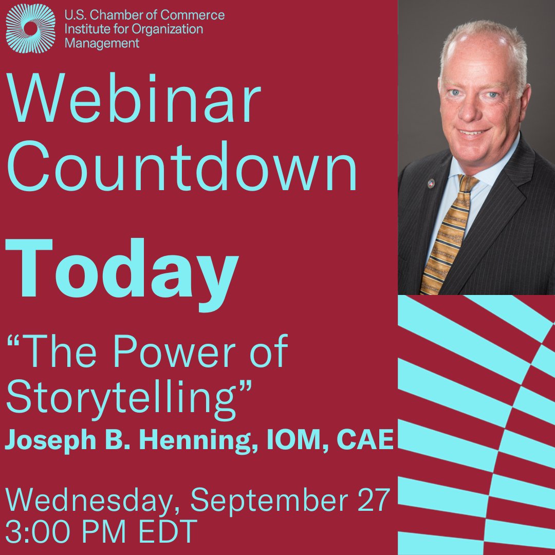 IOMeducates's tweet photo. Join today for a webinar with Faculty Joe Henning, IOM, CAE on, "The Power of Storytelling."
If you haven't yet, register at: https://t.co/OfLPOmTpRb
#IOMeducates #IOMfaculty #IOMwebinar #IOMTopicTakeover https://t.co/5zsEbLKYFd