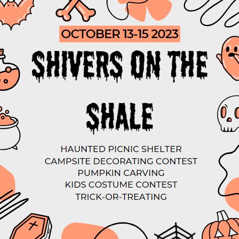 CraigleithPP's tweet photo. Get ready for another weekend of scares! Craigleith Provincial Park will be hosting Shivers on the Shale again this October from the 13th to the 15th. Be sure to come visit for lots of Halloween activities! https://t.co/ZeDlWHMVU8