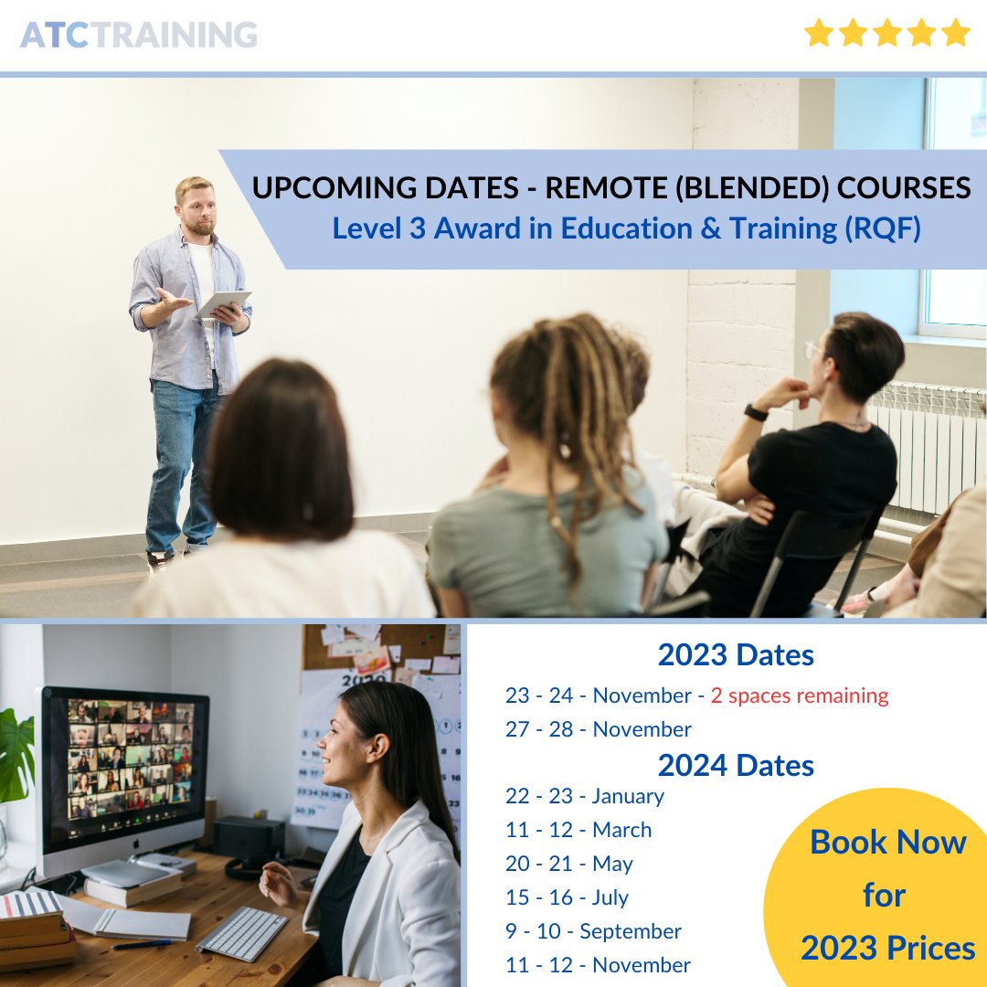 ATCTrainingUK's tweet image. Only two spaces are left on one of our November courses; book yours now!

Follow this link to book your spaces: 

atctraining.net/scheduled-cour…

#AET #L3 #ATCTraining #Award #Education #Training #Course #RQF #2023 #2024 #UpcomingDates #ATC #Learn