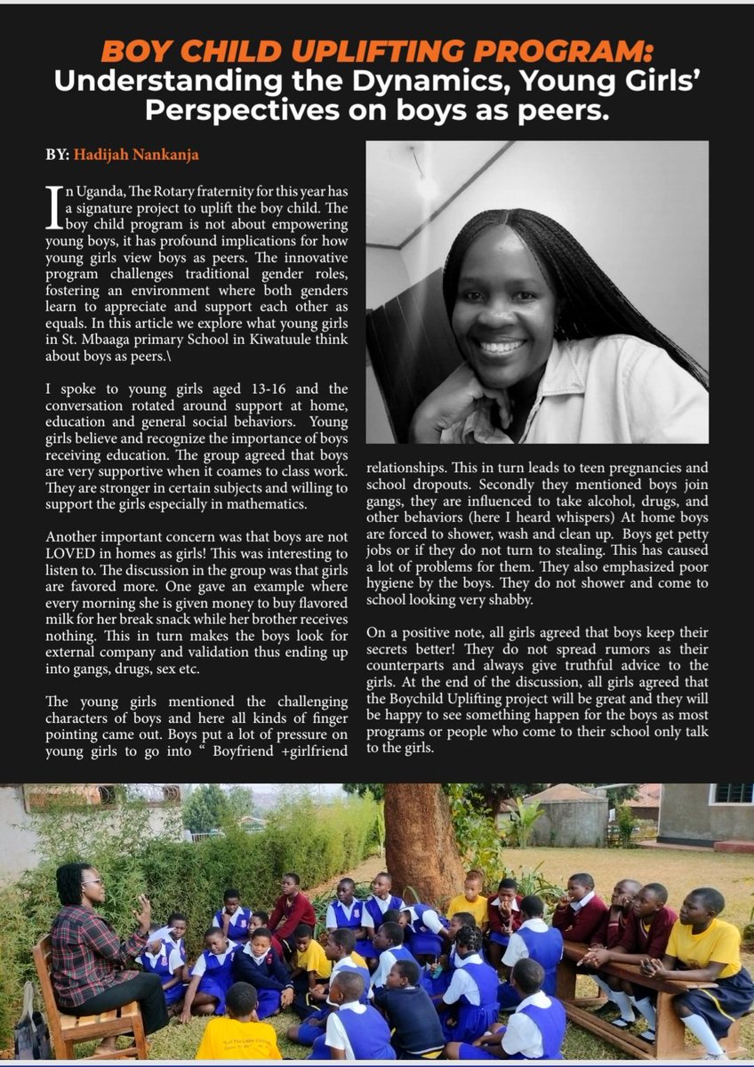 Do you know what young girls think about boys as #peers? Our #YOUTH services director <a href="/HadijahMN/">Mukasa</a> shares a moment with a group of #girls to understand the dynamics. This is why we need to uplift the boychild this year