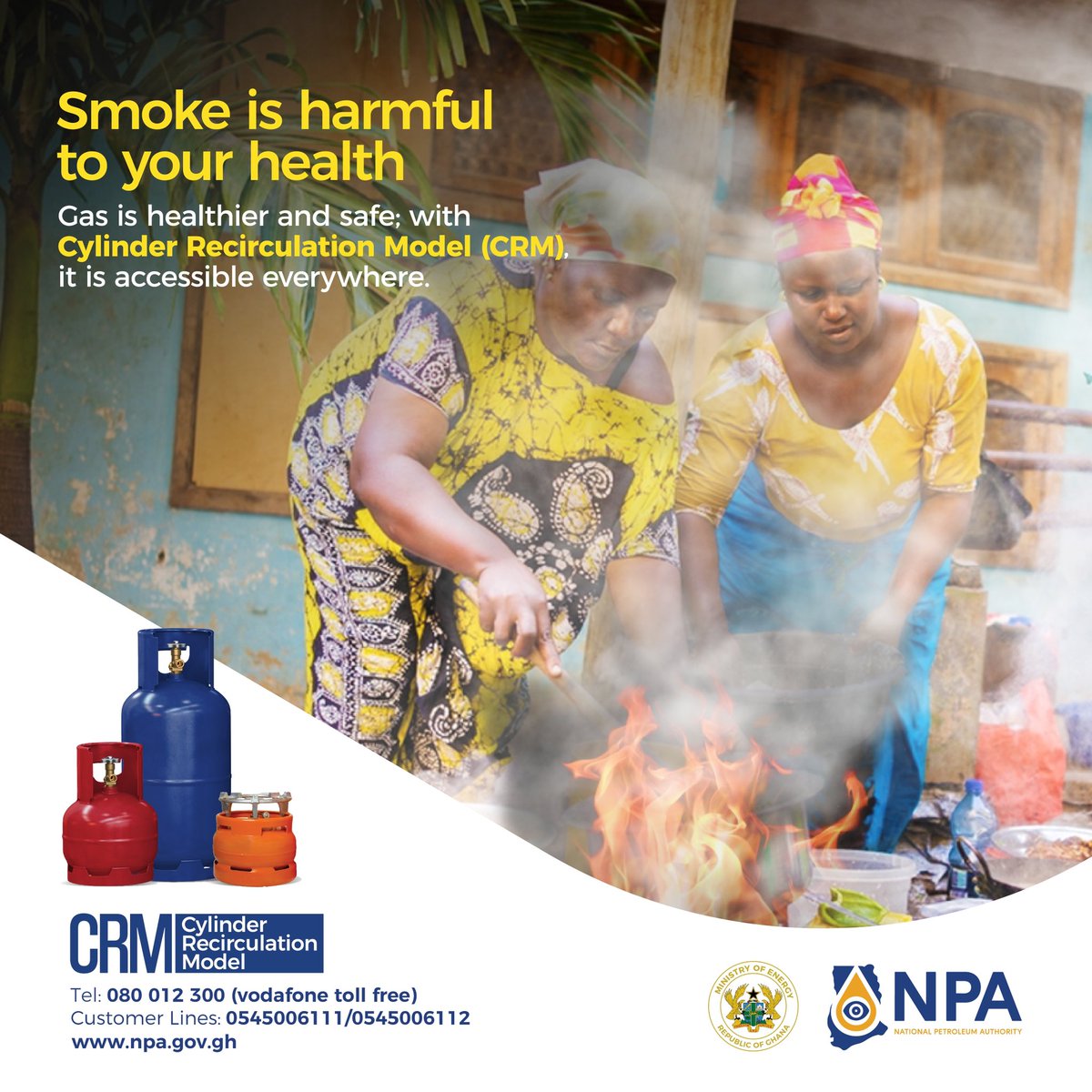 NPAGhana's tweet photo. Protecting your workers and customers is non-negotiable. Say goodbye to harmful smoke and hello to a healthier, safer alternative. With CRM, gas is accessible everywhere, ensuring the well-being of all.
#CRM #respiratory #health #safety #NPA #MOE #cleanenergy #safenergy #lpg https://t.co/i4GabnCWRM