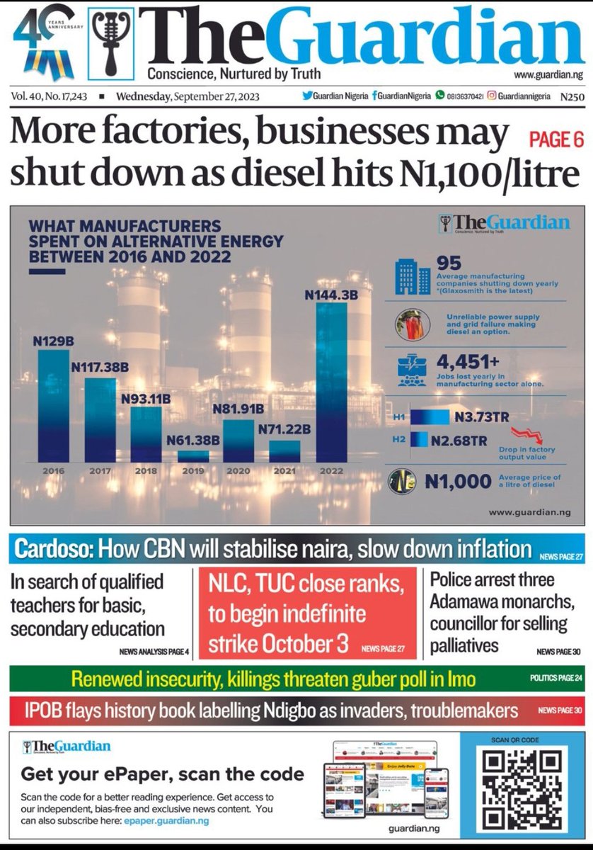 tolaogunnubi's tweet photo. #Headlines #BreakingNews #Frontpages #NEWSPAPERS #NigeriaNews #Tinubu #Napoli #Amoda #Prostitution #Abati #No007 #BurkinaFaso #SecretService #CBN #Cardoso #Strike https://t.co/J3rdcTyHdG