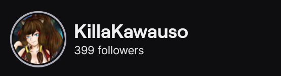 KillaKawauso's tweet photo. Seems like only a little while ago I was at the 250 mark! How time flies! When I get to the 400 mark, I promise to finally make one of those Vtuber intro videos! #Vtubers #ENVtuber #VtuberUprising #VTubersAreStillWatching #followerpush #followergoals #grateful #thankful ❤️🔥🦦❤️🔥🦦