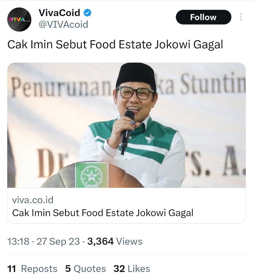 Denny Siregar (@dennysirregar) on Twitter photo Tolong lebih detail lagi ya <a href="/cakimiNOW/">A Muhaimin Iskandar</a>..
Food estate program Jokowi yang dikerjakan Prabowo. Itu lebih tepat..
🤗🤗 Tolong lebih detail lagi ya <a href="/cakimiNOW/">A Muhaimin Iskandar</a>..
Food estate program Jokowi yang dikerjakan Prabowo. Itu lebih tepat..
🤗🤗