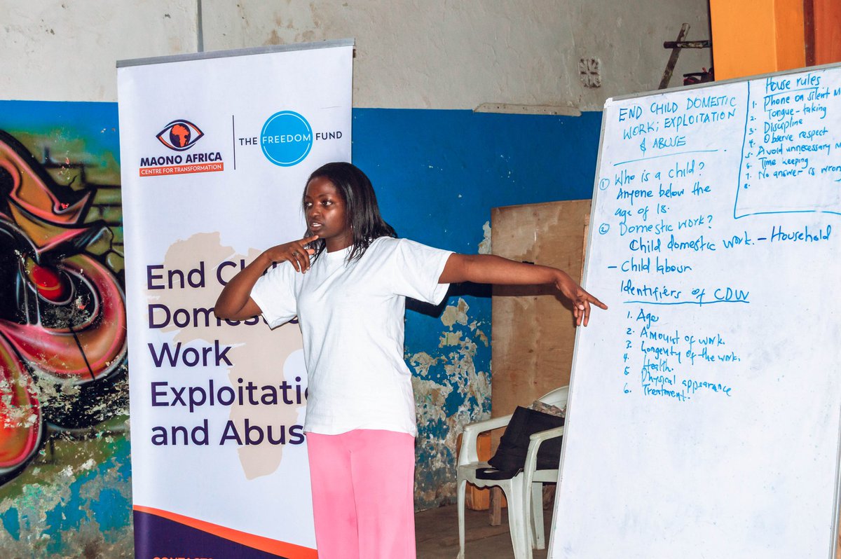 During our community training on, END child domestic worker,exploitation and abuse,it came out  clearly that girls are often more likely to face situations of exploitation and Abuse in domestic work setups
@Freedom_Fund 
#ChildExploitation #DomesticWork
#EndModernSlavery