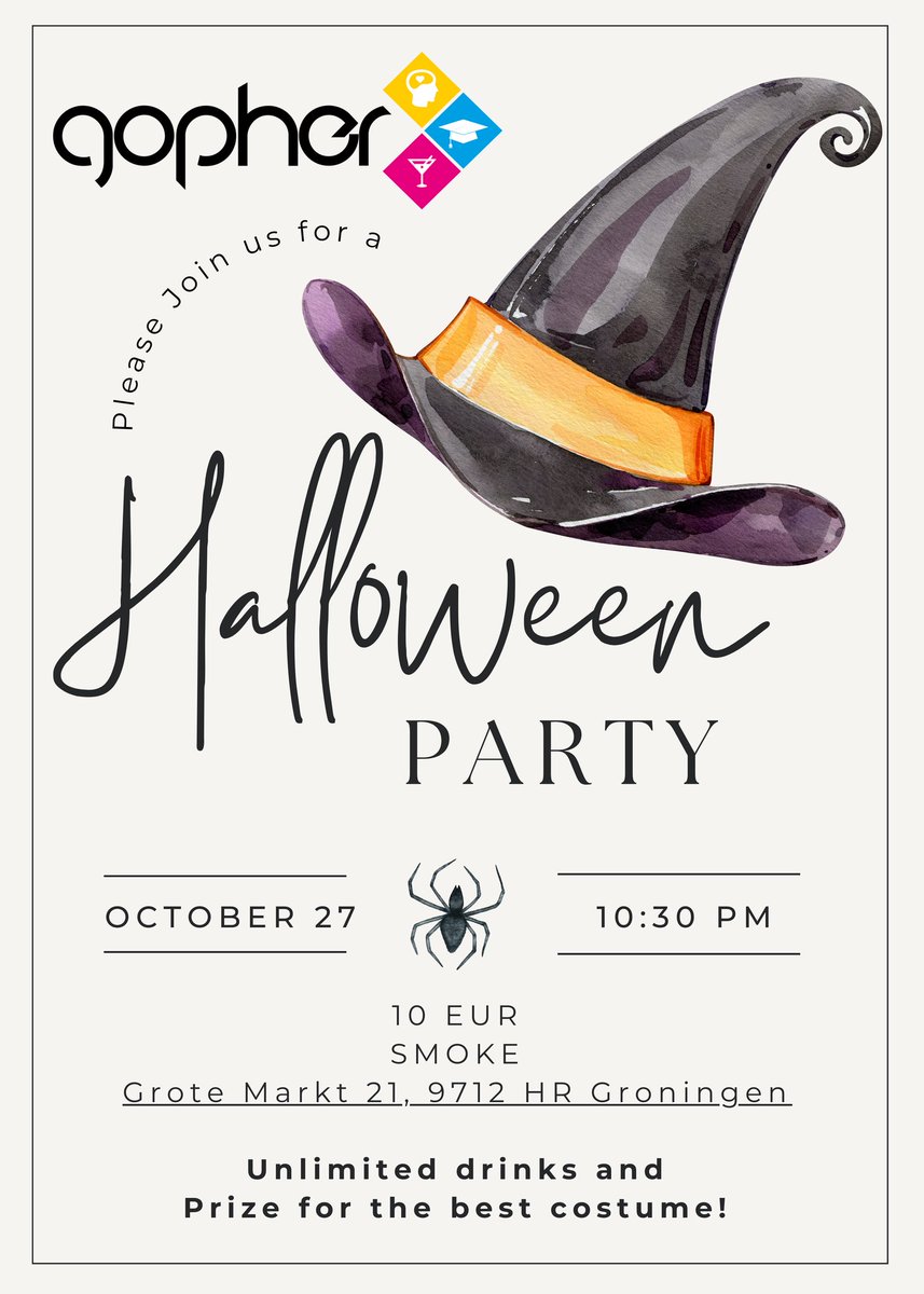 Only one month left! 
Do you already have your costume? 👻

#halloweenparty #Halloween #GopherGroningen #gopherfun #unlimiteddrinks