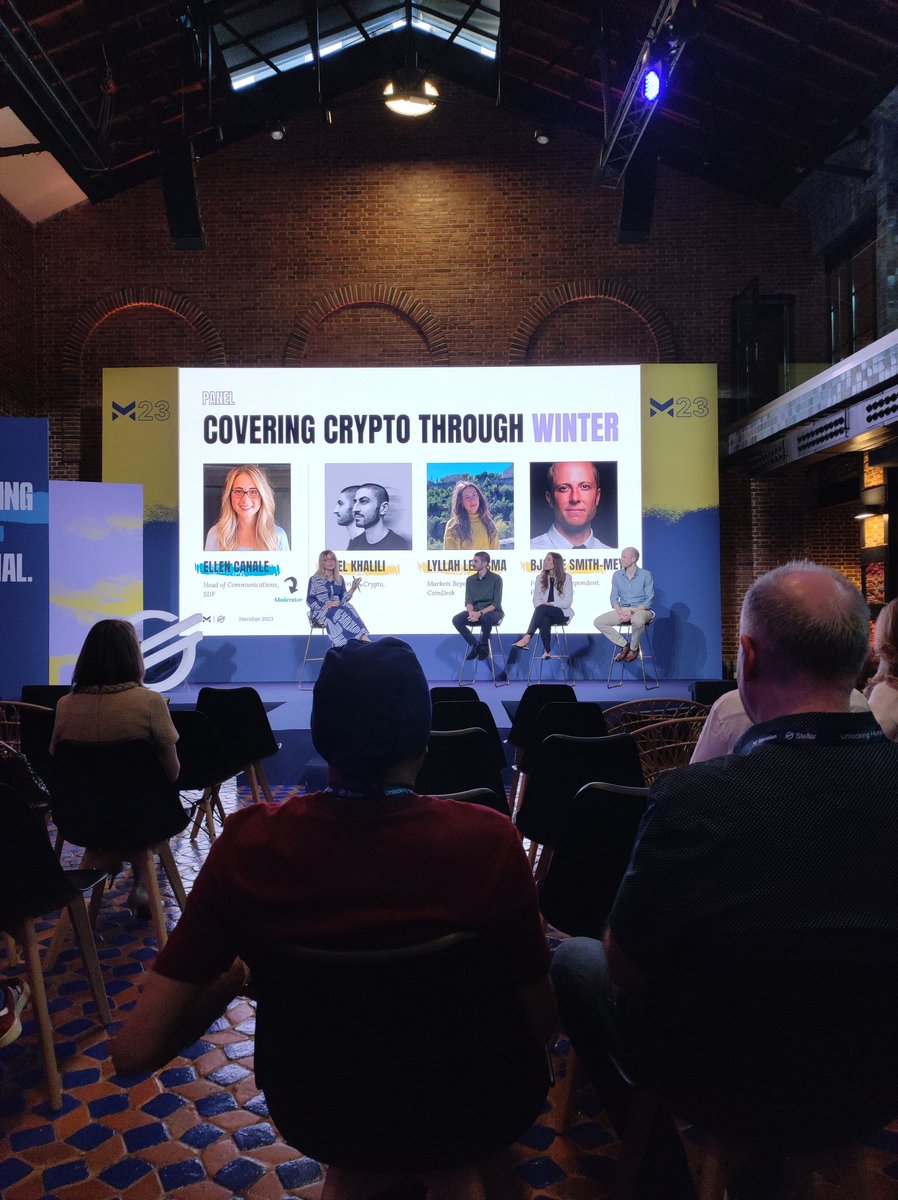 Day 2: #Stellar #Meridian2023 <a href="/WIRED/">WIRED</a> <a href="/CoinDesk/">CoinDesk</a> <a href="/politico/">POLITICO</a> on stage. What a winter it's been, right?
