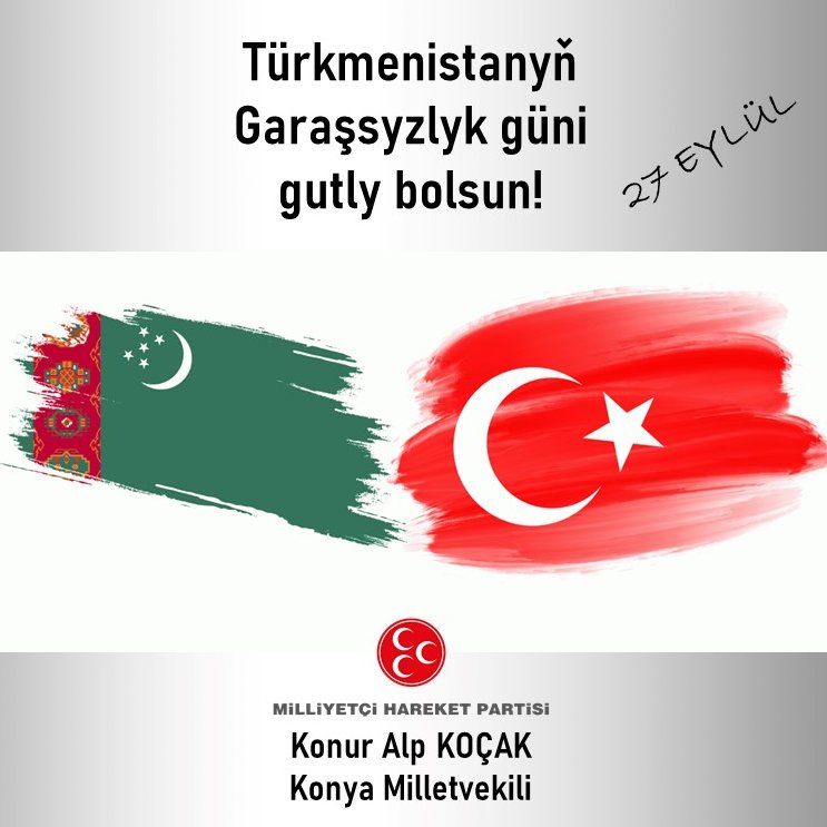 Dost ve kardeş #Türkmenistan'ın Bağımsızlık Günü kutlu olsun!
Dost ve dogan #Türkmenistanyň Garaşsyzlyk Güni gutly bolsun!

#türkmenistan #Garaşsyzlykgünü #bağımsızlıkgünü
#BizBirlikteDahaGüçlüyüz🇹🇷🇹🇲